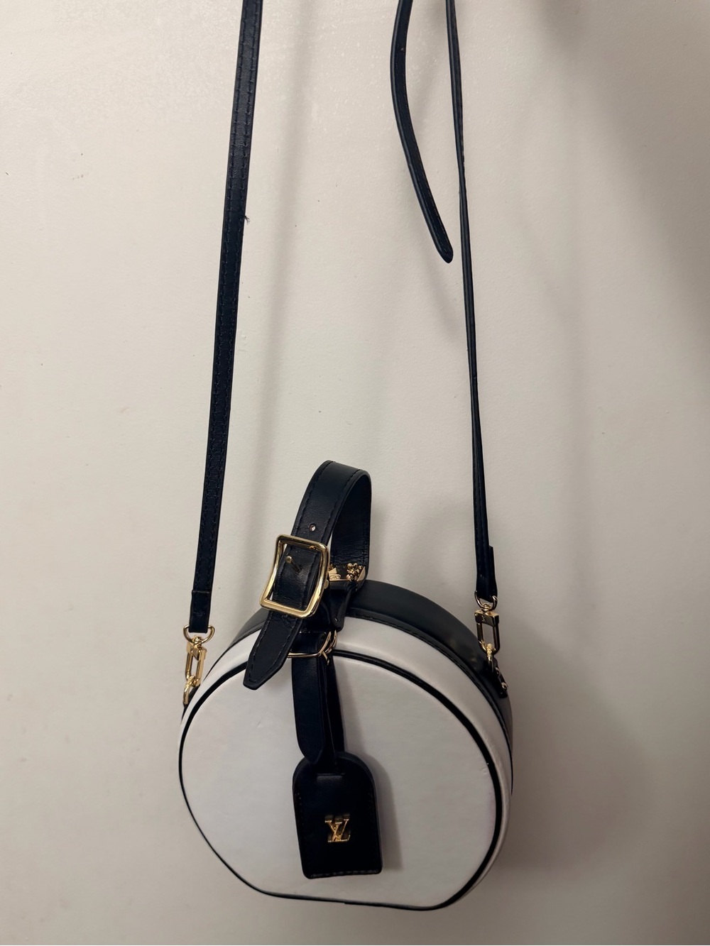 Louis Vuitton Black and White Round Crossbody with Gold Hardware - Picture 1 of 7